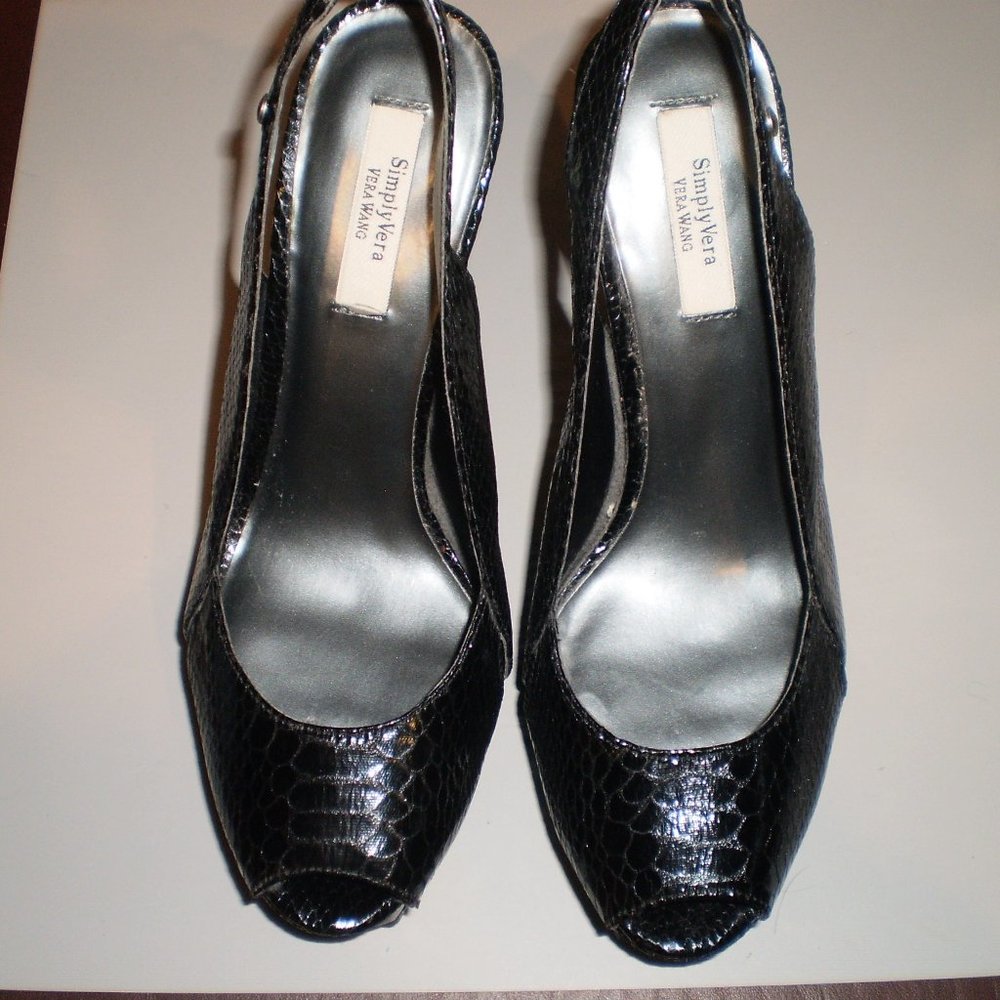 Simply Vera Vera Wang RICHTER Black Women’s Slingback Heels Size 8 Medium